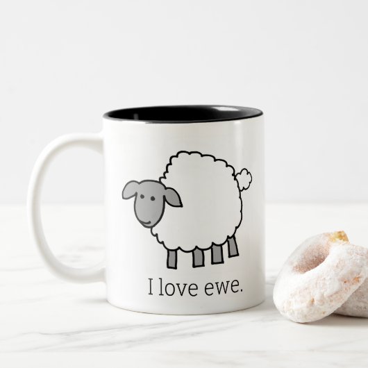 I Love Ewe Sheep Mok (Met donut)