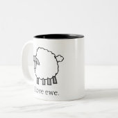 I Love Ewe Sheep Mok (Voorkant links)