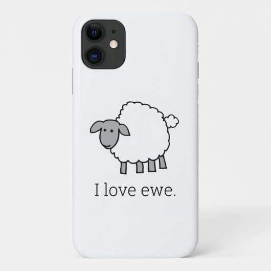 I Love Ewe Sheep Phone Case (Achterkant)