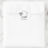 I Love Ewe Sheep Sticker rond (Sac)