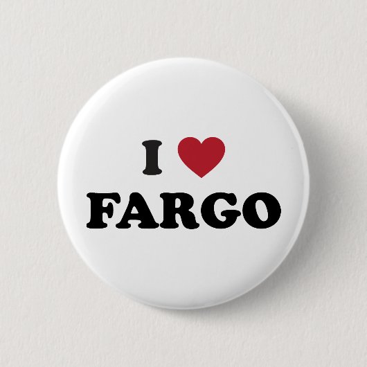 I Love Fargo North Dakota Ronde Button 5,7 Cm (Voorkant)