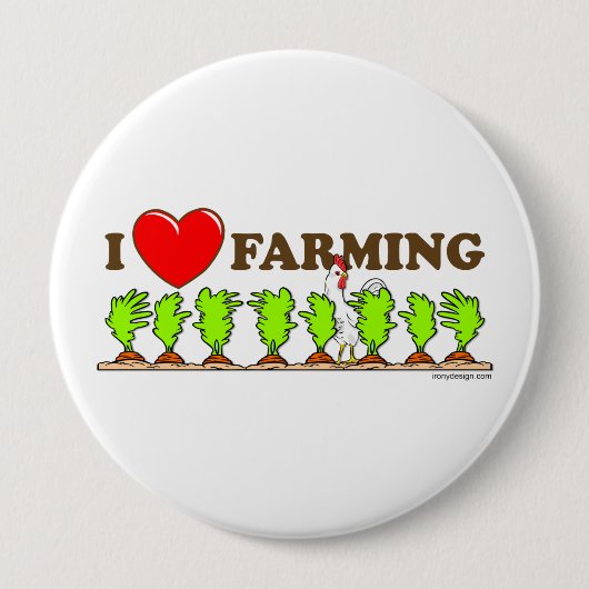I Love Farming Ronde Button 4,0 Cm (Voorkant)