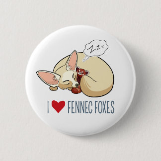 I Love Fennec Foxes - Cartoon Fennec Fox Ronde Button 5,7 Cm