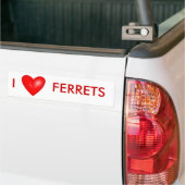 I Love Ferrets with Red Heart Bumpersticker (Op Truck)