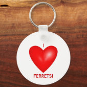 I Love Ferrets with Red Heart Sleutelhanger (Voorkant)