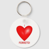 I Love Ferrets with Red Heart Sleutelhanger (Achterkant)
