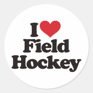 I Love Field Hockey Ronde Sticker