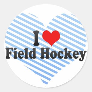 I Love Field Hockey Ronde Sticker