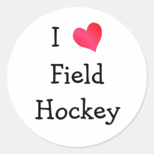 I Love Field Hockey Ronde Sticker