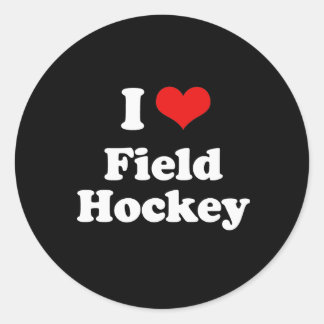 I Love Field Hockey Tshirt Ronde Sticker