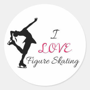 I Love Figuur Skating Ronde Sticker