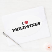 I Love Filipijnen Ovale Sticker (Envelop)