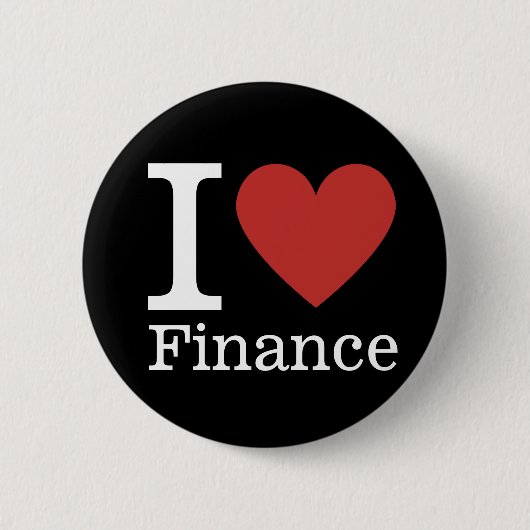 I ❤️ Love Finance - Finance afdeling Pin Button (Voorkant)