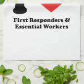 I Love First Responders and Essential Workers Theedoek (Gevouwen)