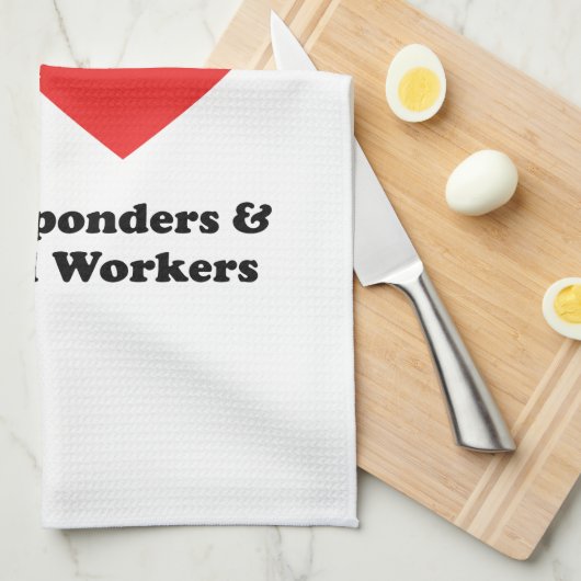 I Love First Responders and Essential Workers Theedoek (Quarter Fold)