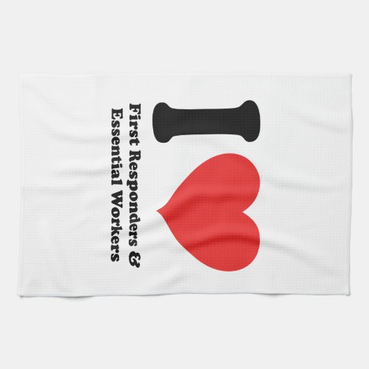 I Love First Responders and Essential Workers Theedoek (Horizontaal)