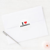 I Love Floorball Ronde Sticker (Envelop)