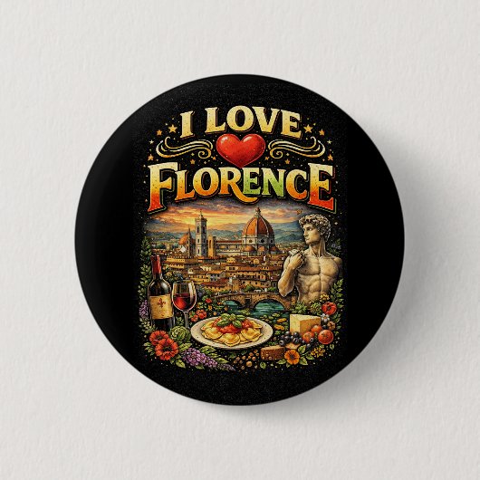 I Love Florence Ronde Button 5,7 Cm (Voorkant)