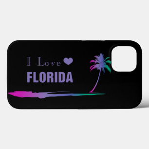 I Love Florida Colorful Paars Hoesje-Mate iPhone C 13 Hoesje