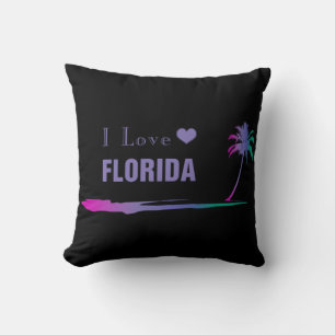 I Love Florida Colorful Paars Sierkussen