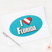 I Love Florida Diving Ovale Sticker (Envelop)