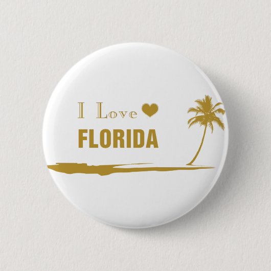 I Love Florida Gold Ronde Button 5,7 Cm (Voorkant)