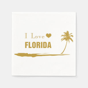 I Love Florida Gold Servet