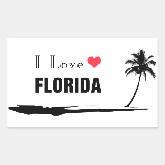 I Love Florida Rechthoekige Sticker (Voorkant)