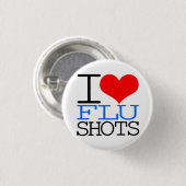 I Love Flu Shots Ronde Button 3,2 Cm (Voorkant /achterkant)