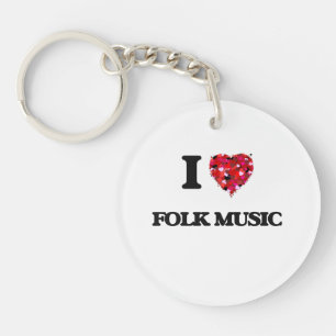 I Love Folk Music Sleutelhanger