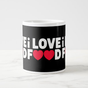I Love Food Funny Foodie Gift voor mannen Extra Grote Beker