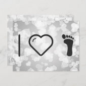 I Love Foot Prints Briefkaart (Voorkant / Achterkant)