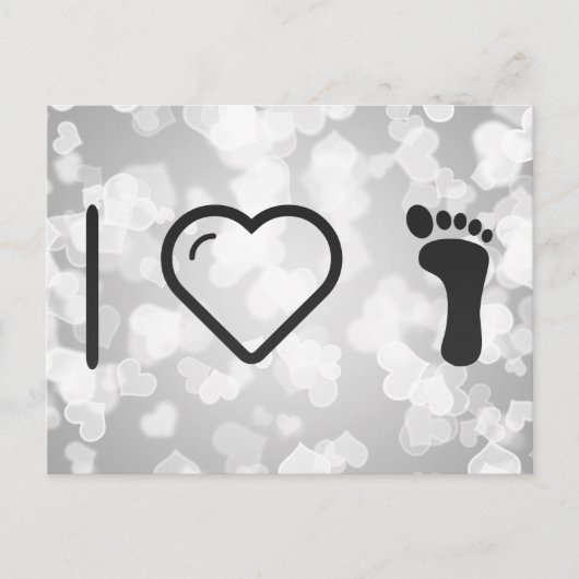 I Love Foot Prints Briefkaart (Voorkant)
