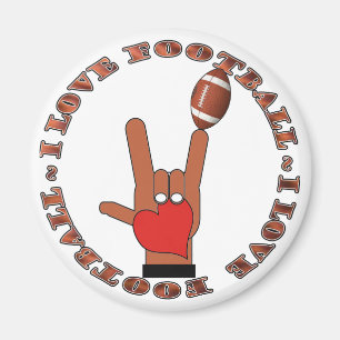 I Love Football ASL SIGN Magneet
