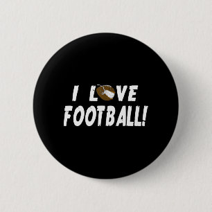 I Love Football for Men Football Sport Gift Ronde Button 5,7 Cm