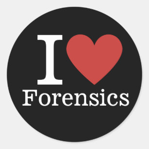 I ❤️ Love Forensics voor studenten / Faculty CUSTO Ronde Sticker