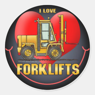 I Love Forklifts Trucks Sticker pour enfants