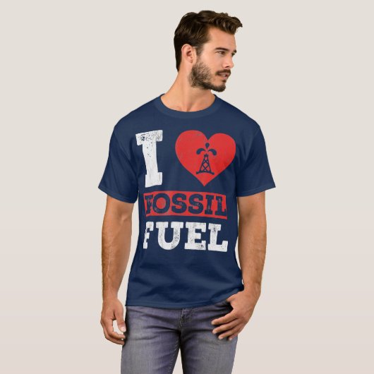 I Love Fossil carburants Tshirt Fossil Dinosaur (Devant entier)