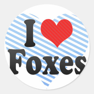 I Love Foxes Ronde Sticker