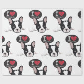 I Love French Bulldog Cadeaupapier (Vlak)