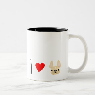 I Love Frenchies / Cream Tweekleurige Koffiemok