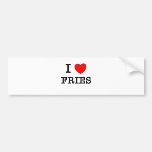 I Love Fries Bumpersticker (Voorkant)