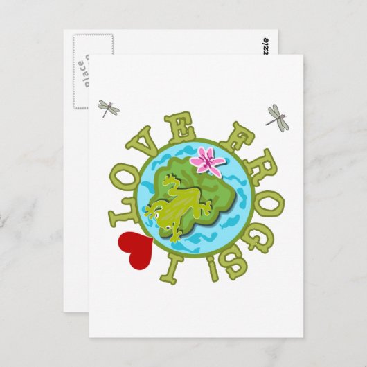 I Love Frogs Tshirts and Gifts Briefkaart (Voorkant / Achterkant)