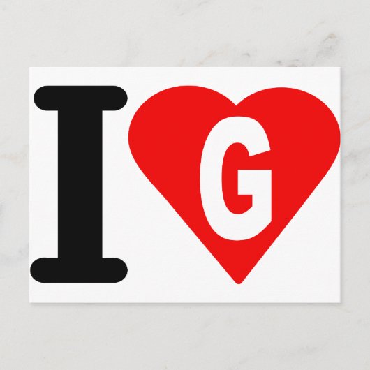 I-love-G. Briefkaart (Voorkant)