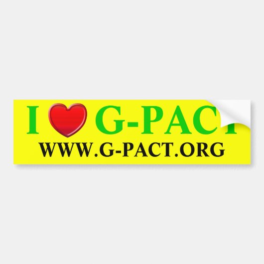 I Love G-PACT.org Bumpersticker (Voorkant)