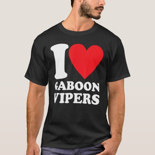 I Love Gaboon Vipers Retro T-shirt (Voorkant)
