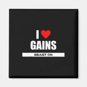 I Love Gains Bodybuilding Gainz Gym Fitness Traini Magneet