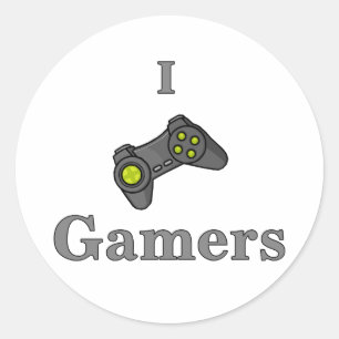 I Love Gamers Ronde Sticker