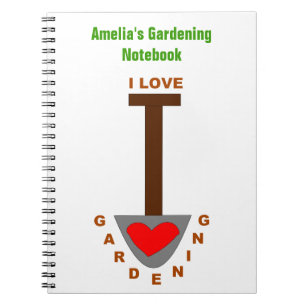 I Love Gardening Spade Custom Notitieboek