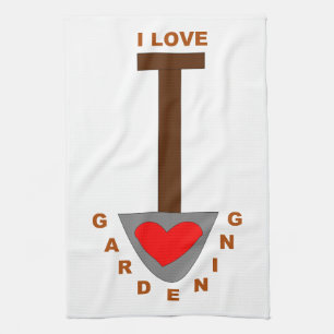 I Love Gardening Spade Serviette de cuisine